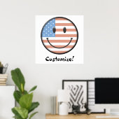 Patriottic USA Flag Print (Thuiskantoor)
