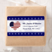 Patriottic USA Heart Flag Custom Shipping Label (Insitu)
