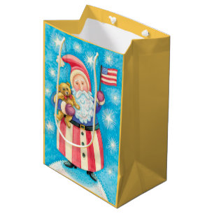 Patriottic USA Kerstkerkerst Medium Cadeauzakje
