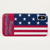 Patriottic USA vlag trots Amerikaans rood wit Case-Mate iPhone Case (Achterkant (horizontaal))