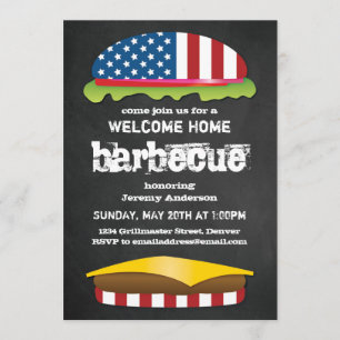 Patriottic Welcome Home BBQ Kaart
