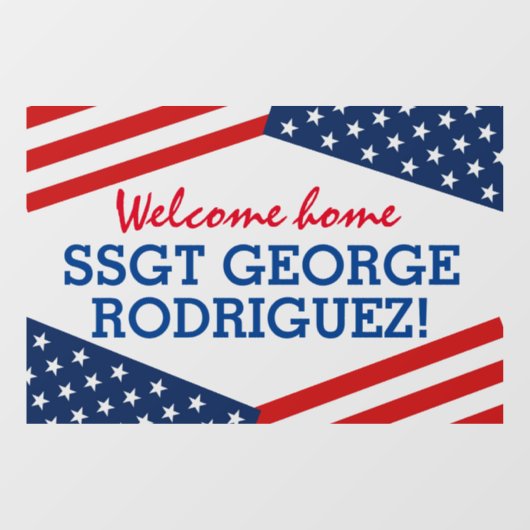 Patriottic Welcome Home Militair Lid Raamsticker (Vel)