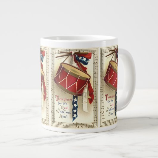  patriotticum, drums met muzieknotities extra grote beker (Voorkant rechts)