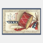  patriotticum, drums met muzieknotities inpakpapier vel (Voorkant)