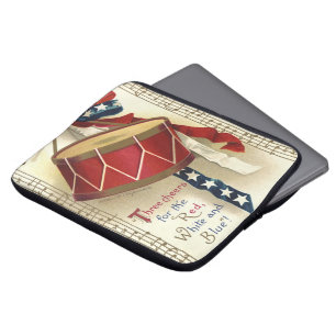 patriotticum, drums met muzieknotities laptop sleeve