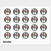  patriotticum, drums met muzieknotities ronde sticker (Vel)