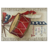 patriotticum, drums met muzieknotities snijplank (Voorkant)