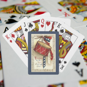  patriotticum, drums met muzieknotities speelkaarten