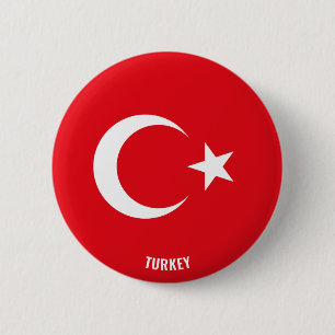 Patriotticum voor de vlag van Turkije Ronde Button 5,7 Cm