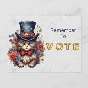 Patriottieke Amerikaanse Kat Stem Briefkaart
