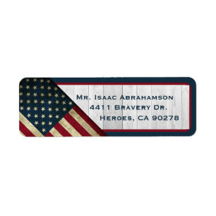 Patriottieke Amerikaanse Vlag Retouradres Label