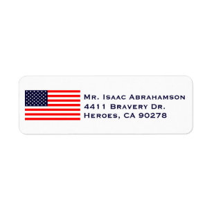 Patriottieke Amerikaanse Vlag Retouradres Label