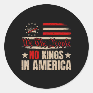 Patriottisch 14 juni Geen koningen in Amerika 1776 Ronde Sticker