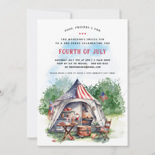 Patriottisch 4 juli BBQ-feest uitnodiging
