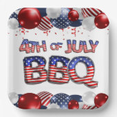Patriottisch 4 juli BBQ Papieren Bordje (Voorkant)