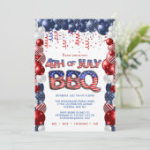 Patriottisch 4 juli BBQ Uitnodiging (Staand voorkant)