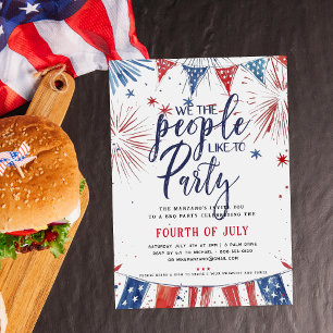 Patriottisch 4 juli BBQ zwembadfeestje Kaart