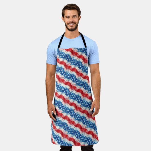 Patriottisch 4 juli chef grillmaster schort (Gedragen)