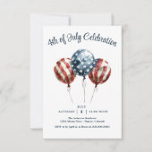 Patriottisch 4 juli-feest save the date (Voorkant)