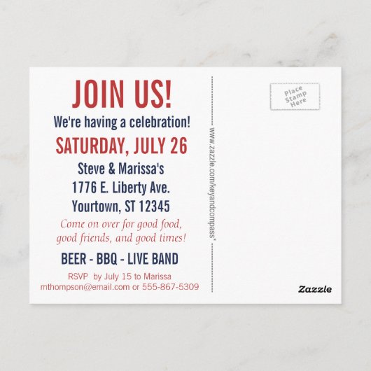 Patriottisch 4 juli Red White & Brew Custom Briefkaart (Achterkant)