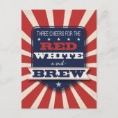 Patriottisch 4 juli Red White & Brew Custom Briefkaart (Voorkant)
