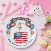 Patriottisch 4 juli Viering Papieren Bordje (Feest)