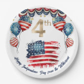 Patriottisch 4 juli Viering Papieren Bordje (Voorkant)