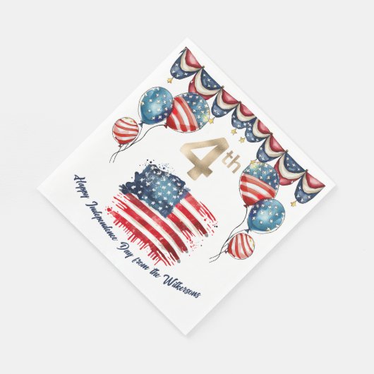 Patriottisch 4 juli Viering Servet (Hoek)