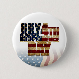Patriottisch 4 juli vlagontwerp ronde button 5,7 cm