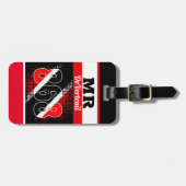 Patriottisch Abstract 868 Dot Pattern Trinbago Fla Bagagelabel (Voorkant horizontaal)