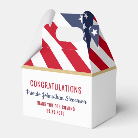 Patriottisch Afstuderen Amerikaanse vlag Bedankdoosjes (Voorkant Zijde)