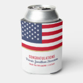 Patriottisch Afstuderen Amerikaanse vlag Blikjeskoeler (Blikje Achterkant)