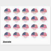 Patriottisch Afstuderen Amerikaanse vlag Ronde Sticker (Vel)