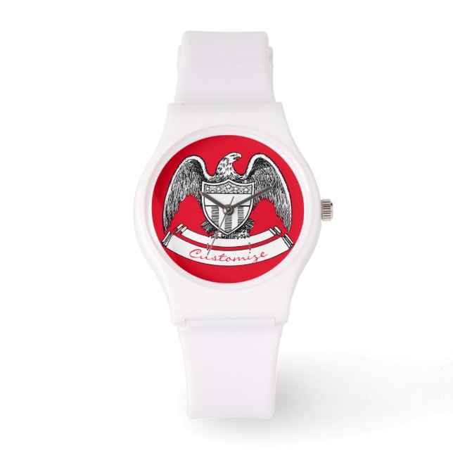  patriottisch agle PlaqueThunder_Cove Horloge (Voorkant)