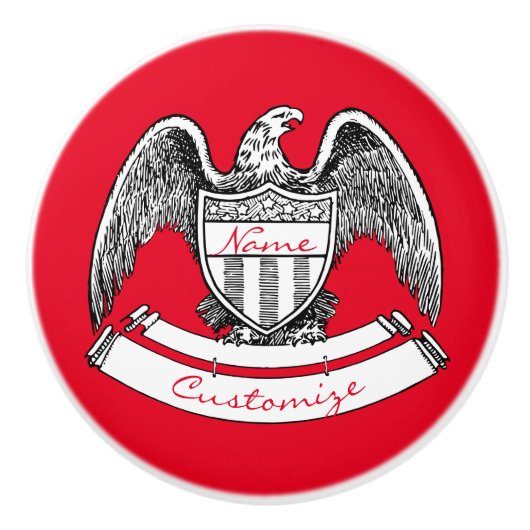 patriottisch agle PlaqueThunder_Cove Keramische Knop (Voorkant)