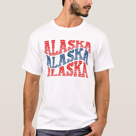 Patriottisch Alaska Rood en Blauw Boho T-shirt (Voorkant)