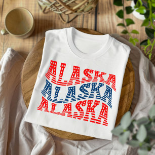 Patriottisch Alaska Rood en Blauw Boho T-shirt