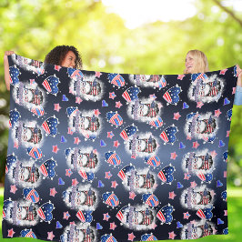 Patriottisch Alle Amerikaanse Mama Messy Bun Fleece Deken