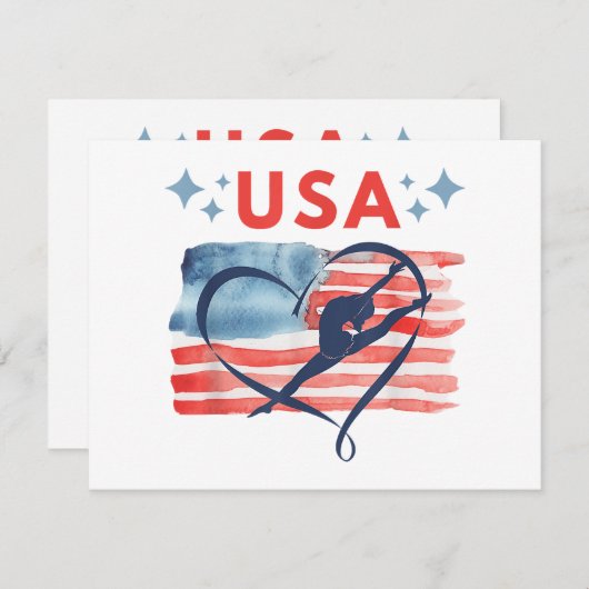 Patriottisch American Flag Gymnastiek Ontwerp voor (Voorkant / Achterkant)