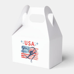 Patriottisch American Flag Gymnastiek Ontwerp voor Bedankdoosjes
