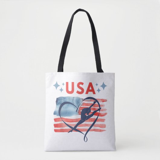 Patriottisch American Flag Gymnastiek Ontwerp voor Draagtas (Voorkant)
