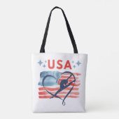 Patriottisch American Flag Gymnastiek Ontwerp voor Draagtas (Achterkant)