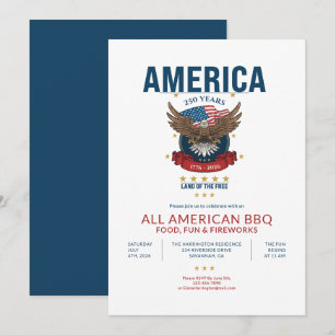 Patriottisch Amerika 250e All American BBQ USA Ade Kaart