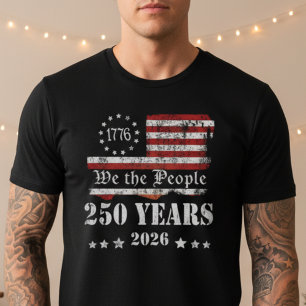 Patriottisch Amerika 250e  Vintage Vlag Vervuild  T-shirt