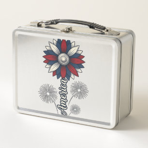 Patriottisch Amerika Bloem Vuurwerk Vector Design_