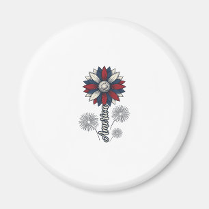 Patriottisch Amerika Bloem Vuurwerk Vector Design_ Magneet