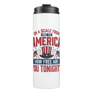Patriottisch Amerika Hoe Vrij Ben Je Vanavond Shir Thermosbeker