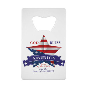 Patriottisch Amerika Star-ontwerp (v3) Kredietkaart Flessenopener