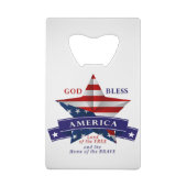 Patriottisch Amerika Star-ontwerp (v3) Kredietkaart Flessenopener (Achterkant)