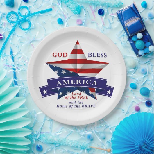 Patriottisch Amerika Star-ontwerp (v3) Papieren Bordje (Feest)